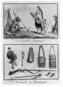 Iroquois familie, wapens en ornamenten, uit 